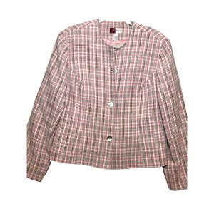 JM Collection Tweed Pink‎ Womans Short Blazer jacket sz 18 Career quiet luxury